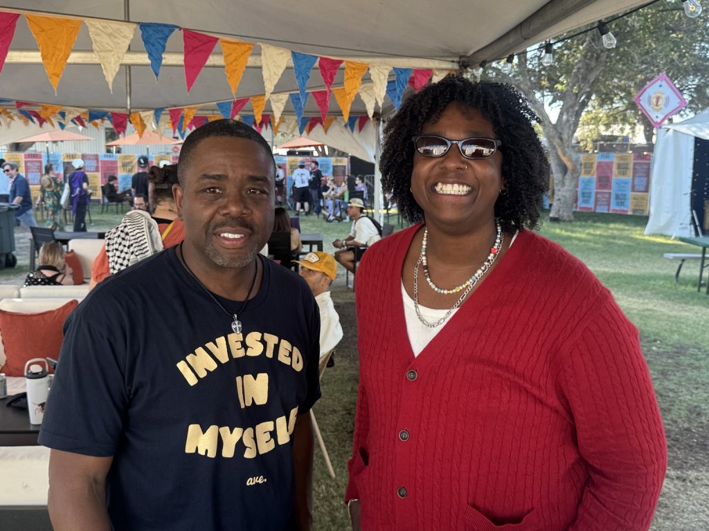 Buddy Magazine contributor Don Ward (l), and LeTrainiump, at Austin City Limits Fest, Oct 9, 2026, Austin, Texas.